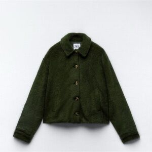 Zara Green Teddy Jacket